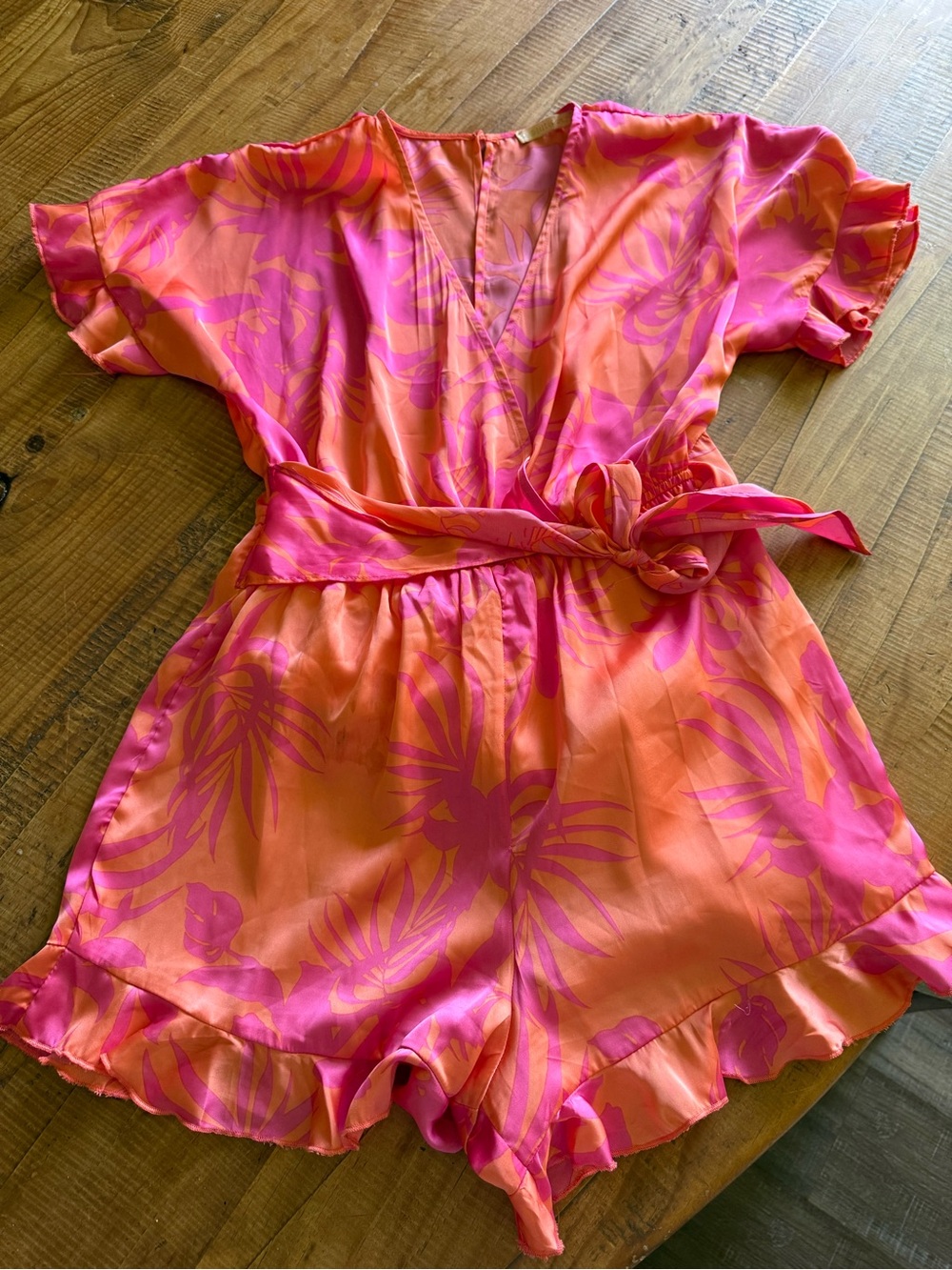 Evolutionary Bright Pink & Orange Floral Top - Signature Label Romper